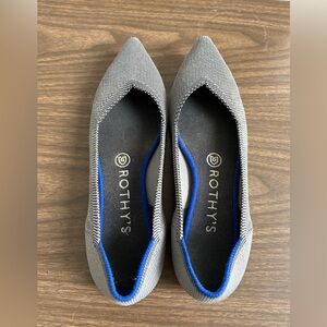 Rothy’s gray point flats size 7.5